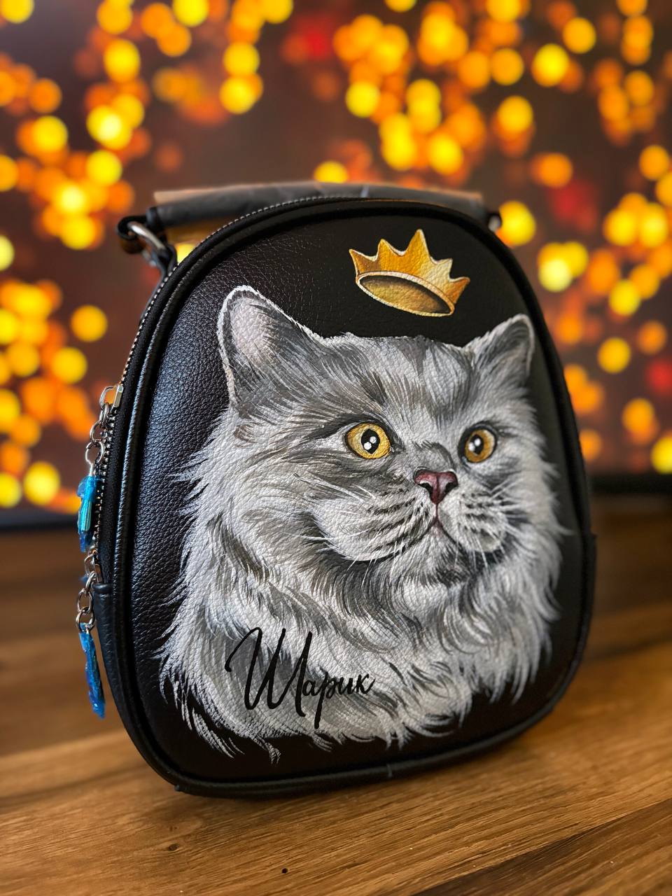 Работа Somna Art: сумка с портретом кота